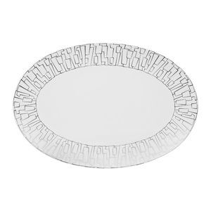 NWT Rosenthal 15" White & Silver Porcelain Platter 'TAC Skin Platinum'